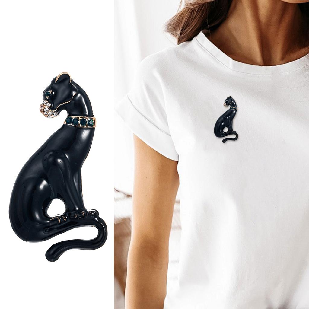Sleek Panther Design Brooch Adjustable Zinc Alloy Pin Adjustable Clothing Pin For Shirts Coats And Dresses