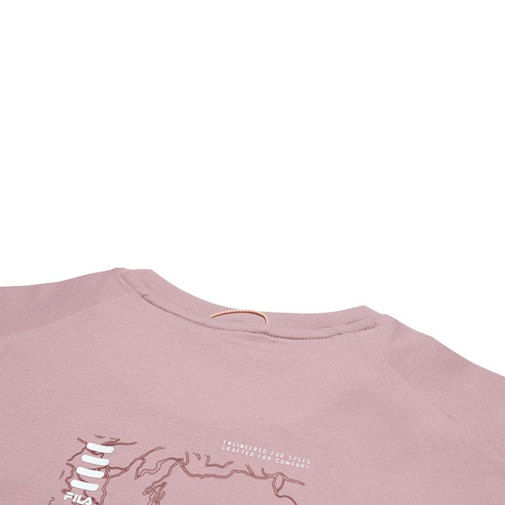 FILA Cycling Graphic Print Casual Short Sleeve T-Shirt Women Tops Lilac A11W528108F-PR