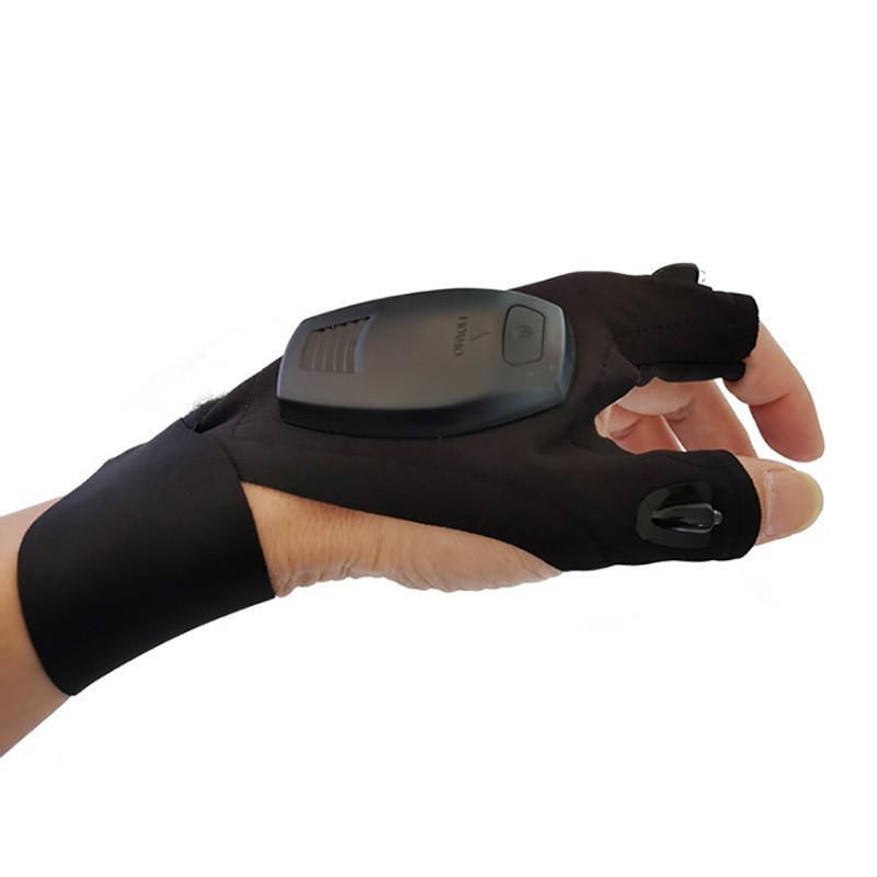 Cross-Border LED Flashlight Fishing Gloves - Night Repair & Luminous Finger Lights.