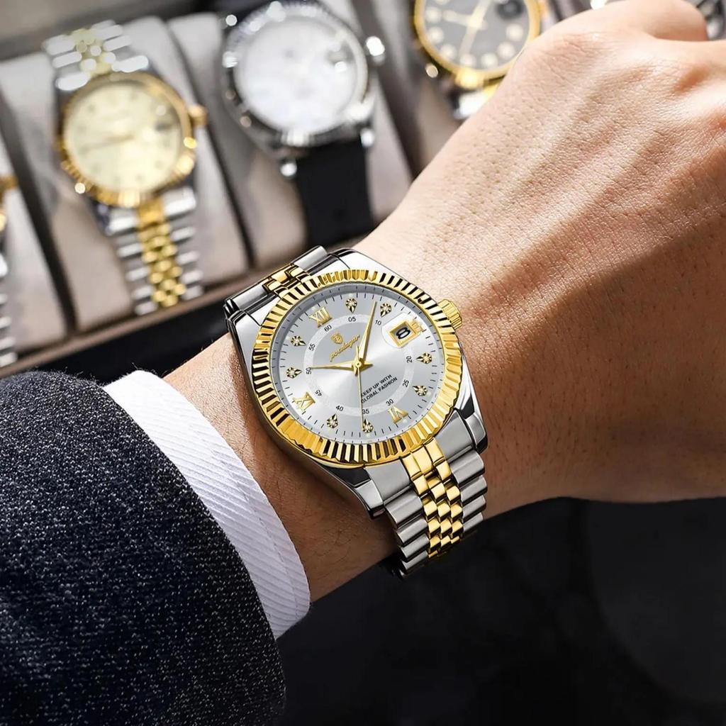 POEDAGAR Luxury Sport Wrist Watch For Man Waterproof Luminous Date Men Quartz Watch Stainless Steel Male Clock