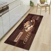 Long Kitchen Mat Vintage Coffee Theme Pattern Anti Slip Floor Mat Soft Wear Resistant Suitable for Kitchen Decor