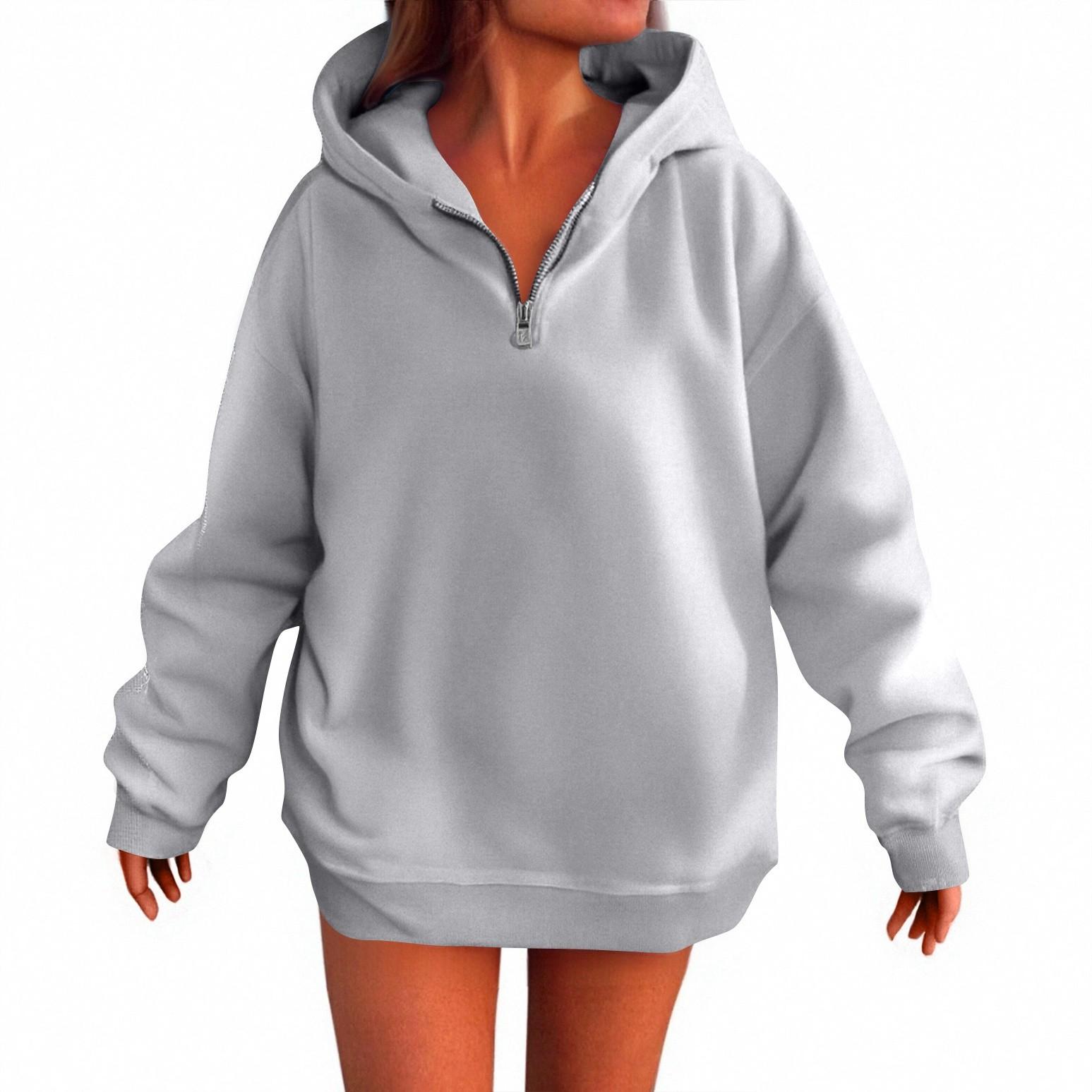 

Жіночі Модні Повсякденні Толстовки з Капюшоном з Довгим Рукавом Однотонні L