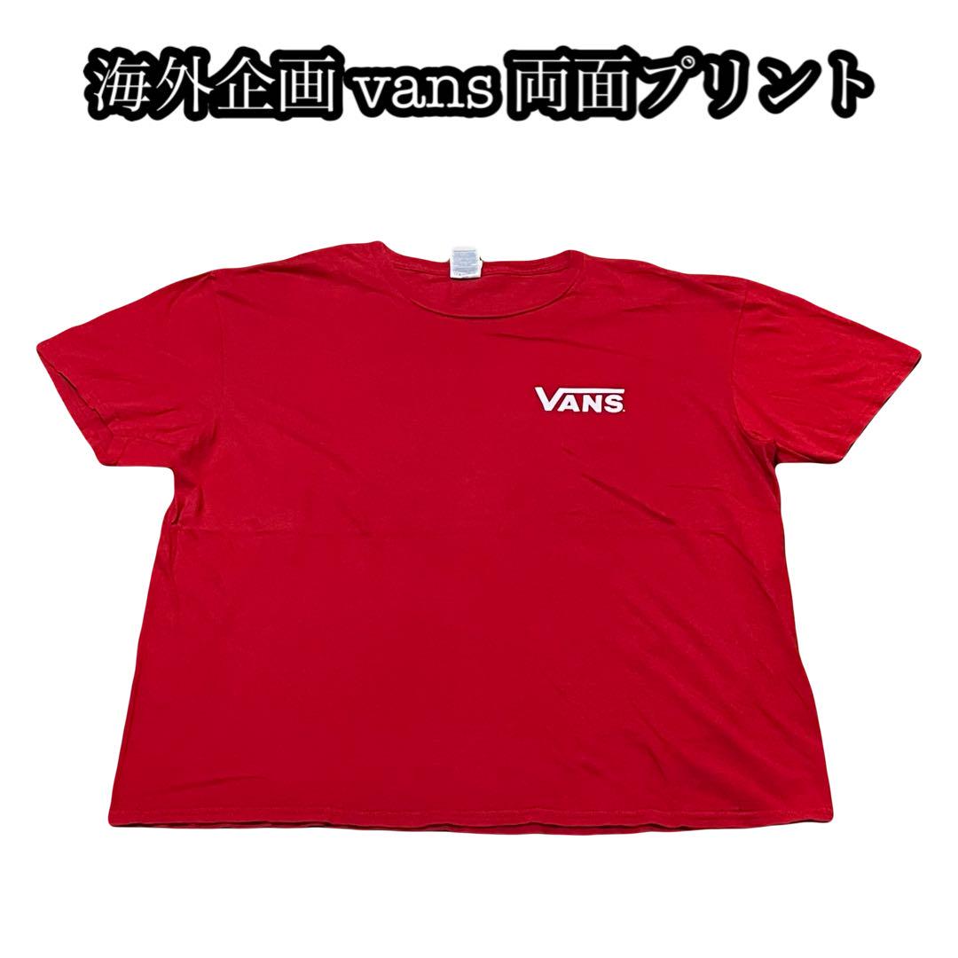 

[Б/У] Эксклюзивная футболка Vans для зарубежного рынка с двусторонним принтом логотипа. Уличная одежда. Stussy.