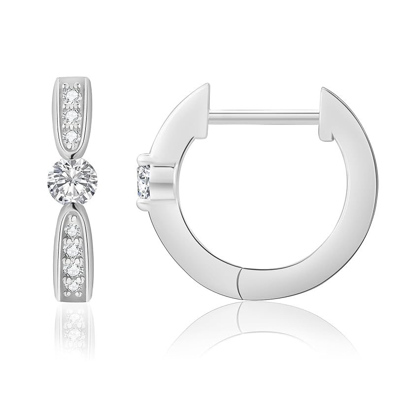 

earrings ladies hoop earrings ribbon highest grade zircon ring earrings S925 silver Compatible with metal allergies Anniversary/Birthday women