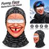 Missing Teeth Pattern Old Man Balaclava Face Mask 3D Face Printed Ski Mask Hood  For Men Woman