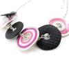 NOA [J2218] - Designer Necklace 'Amandine' Black Pink
