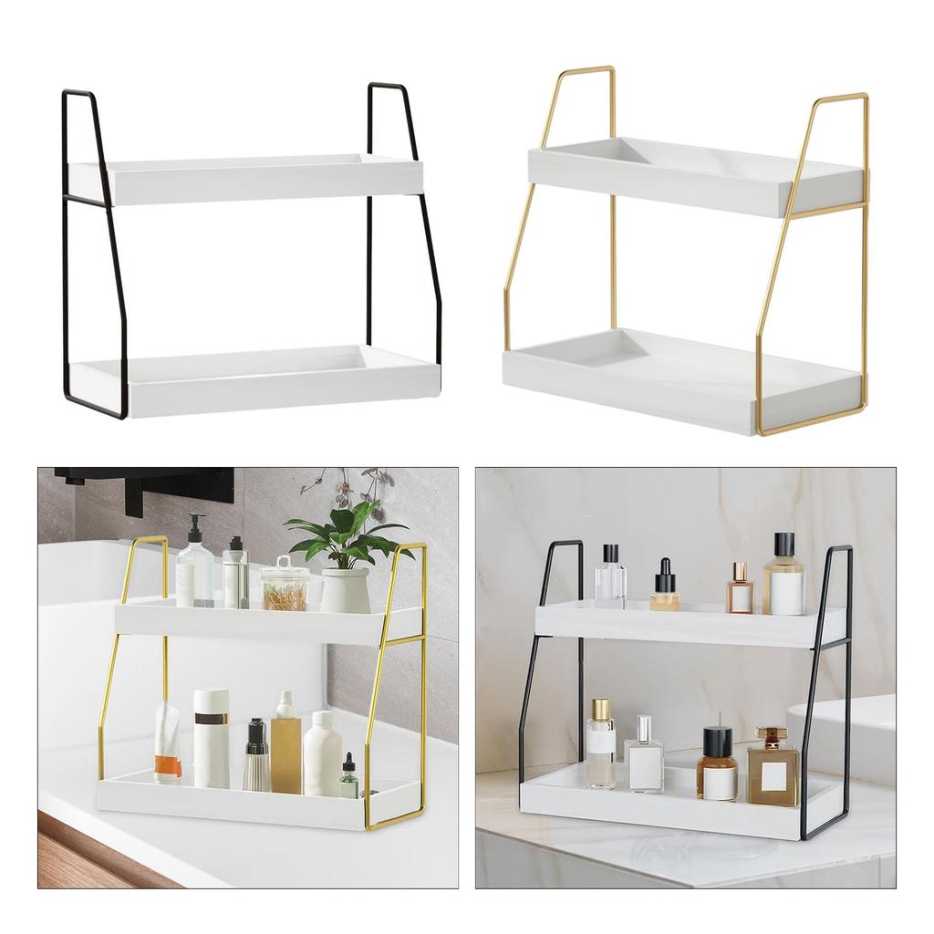 Bathroom Counter Organizer 2 Tier Decor Multipurpose Makeup Skincare Shelf Perfume for