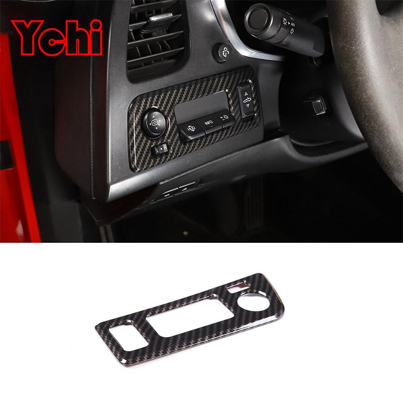 For Chevrolet Corvette C7 2014-2019 ABS Carbon Fiber Interior Kit Dashboard Console Gear Shift Panel Decoration Cover Stickers