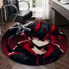 1pc Anime Design Round Carpet - Red and Black Devil Theme Chair Mat for Office, Home Decor, Living Room