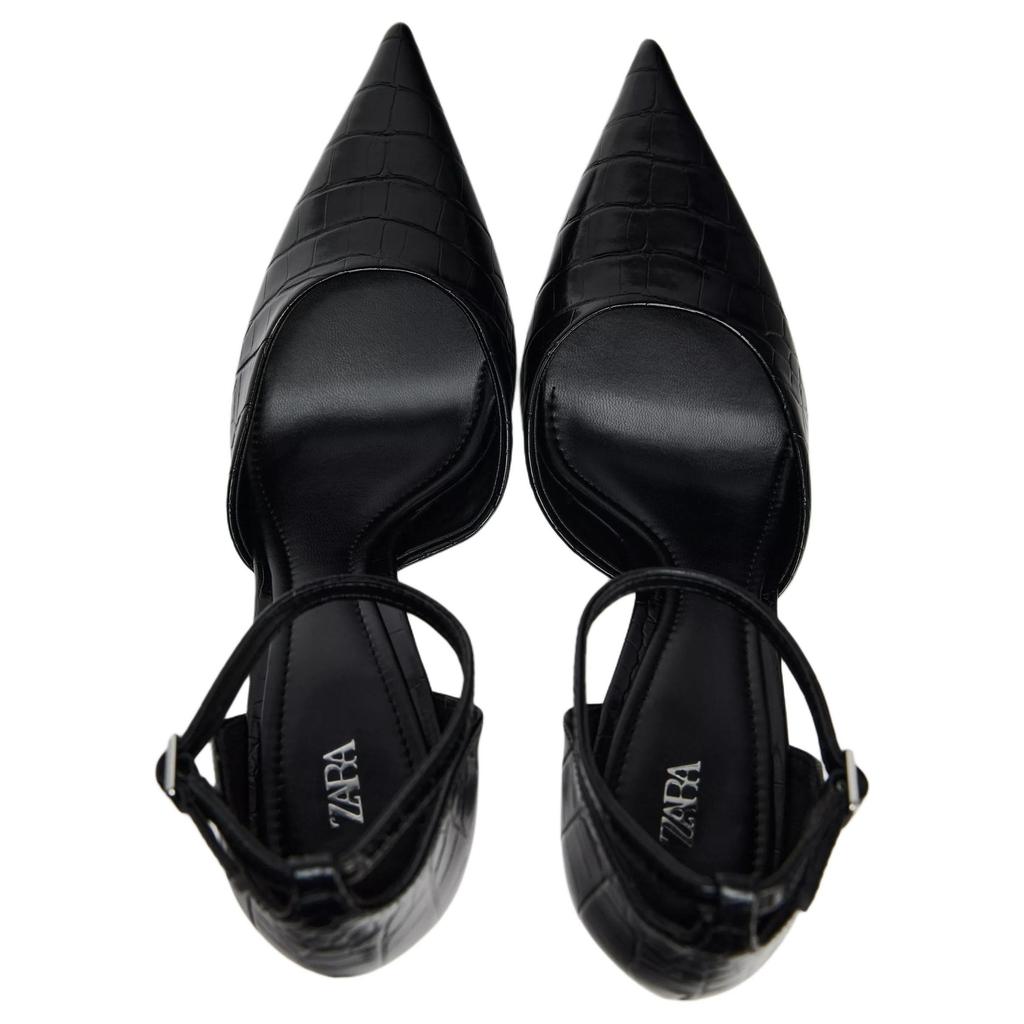 ZARA Elegant High Heels With Thin Heels 9.5cm Women high heels Black 12232410800