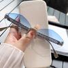 F Letter Fashion Frameless Sunglasses With Uv400 Protection For Street Style And Travel