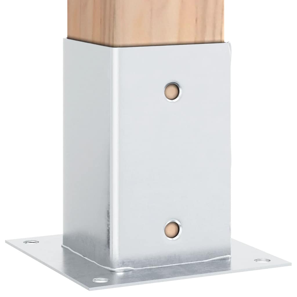 vidaXL Pfostenträger Quadratisch 4Stk. Silber 81x81mm Verzinkter Stahl