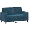 3 Piece Sofa Set Blue Velvet