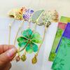Gilt-Edged Metal Bookmark Exquisite Craft Book Separator Leaf Bookmark  School Supplies