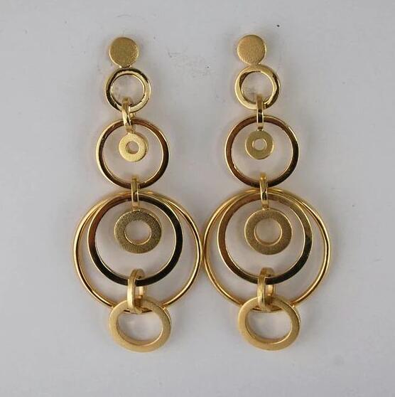 

Классические металлические серьги золотого цвета, круглые, с ручной резьбой, с витым узором, простые модные серьги-подвески, ювелирные изделия