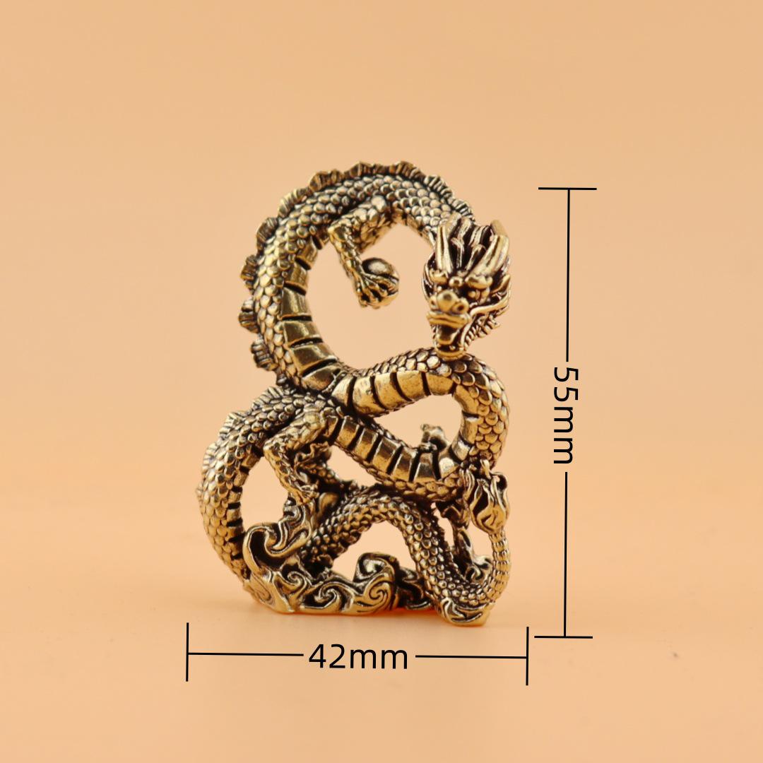

Винтажный латунный кулон-подвеска в виде дракона с жемчужиной ручной работы