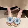 Fashion Medium Heel Flowers Women's Slippers and Ladies Sandals 2025 Trend Designer Luxury Shoes Top Designs Chic Elegant Casual Slides