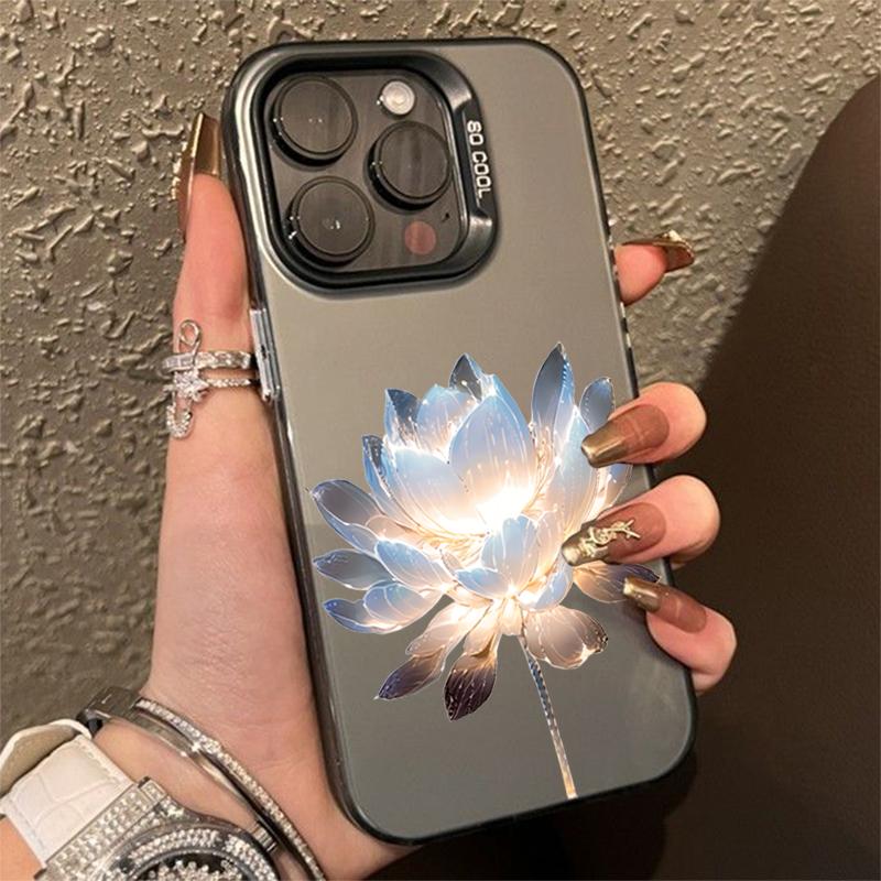 Luxury Lotus Flower Electroplate Silver IMD Case For  Poco F5 X5 X6 Pro Mi 14 13 12 12T 13T Pro 11 Lite 5G NE Back Cover