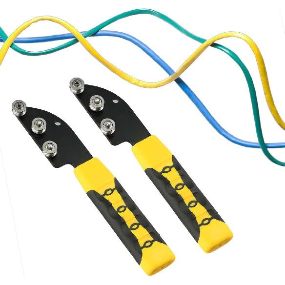 Metal Wire Straightener Tool Set Soft Wire Straightening Angle Adjuster for Jewelry Construction Electrician 2 Pack Yellow(2PCS)