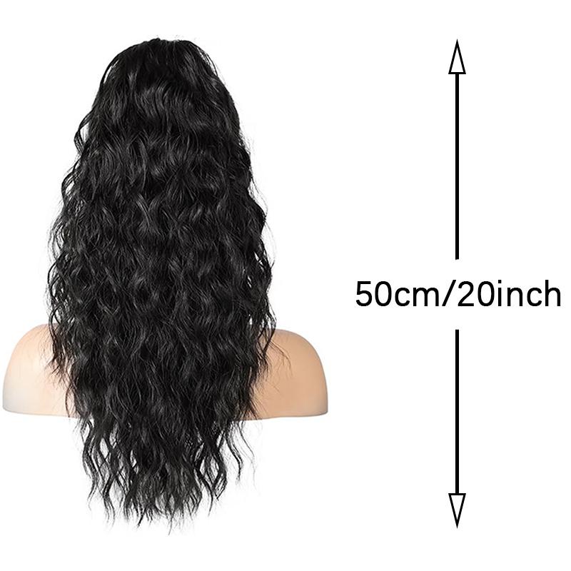 Grasping Clip Style Water Ripple Curled Ponytail Wig Naturally Fluffy and Heat-resistant Synthetic Wig Suitable for Daily Wear