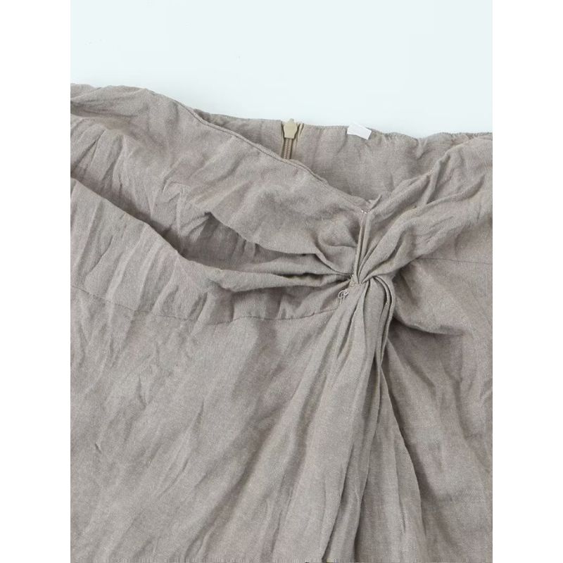 Kaslead New Arrival Women's Clothing Fashion Style Fashion All-Match Casual Minimalist Linen Skirt 5221100