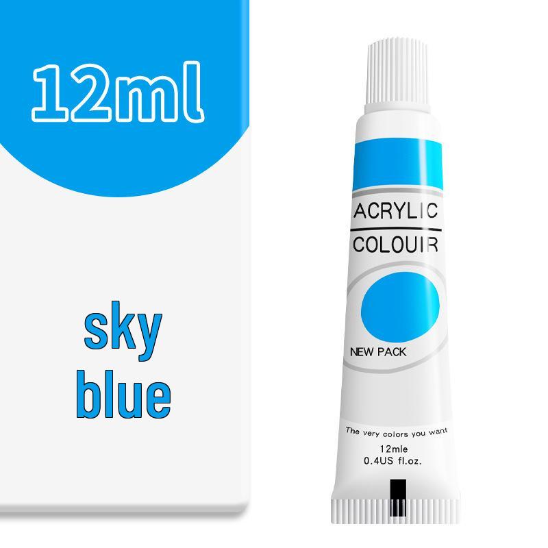 12-Color 12ml Acrylic Paint Tube for Children's DIY Hand-Painted Projects