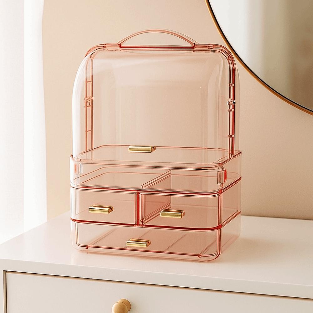Clear Makeup Storage Rack Drawer Style Lipstick Holder Large Lip Gloss Storage Stand  for Bathroom