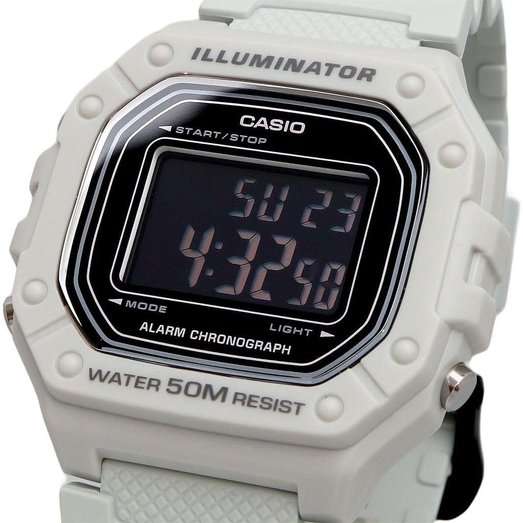Casio Standard Digital Wristwatch for Men and Ice Inverted LCD Overseas Model W-218H-8BV Women, Gray, Display, [Used]