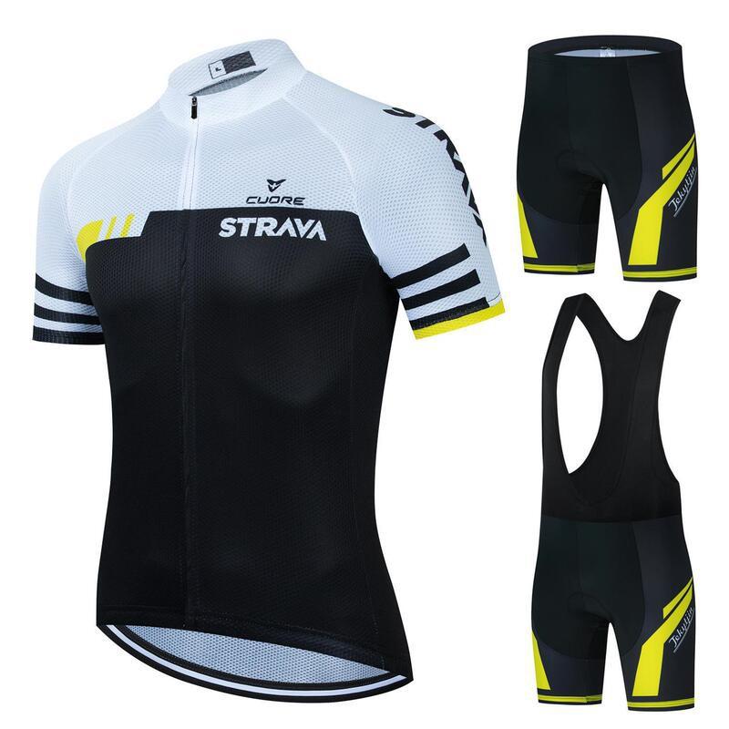 Men Women Cycling Jersey Bib Shorts Set Quick Dry Breathable Bike Riding Outfit Road Mountain Biking