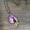 Handcrafted Geometric Cat Resin Jewelry With Leather Cord For Female Fashion