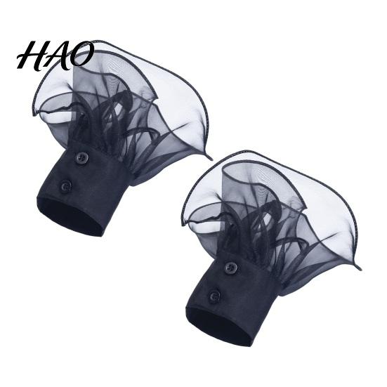 Romantic Style Clothing Accessories Detachable Ruffled Cuffs for Women, Elastic Layered Tulle Fake Cuffs, Decorative Formal Dress Sleeve Trims