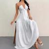 Summer New Solid Color Tube Top Sexy Halter Suspenders Seaside Vacation Casual Neck Dress
