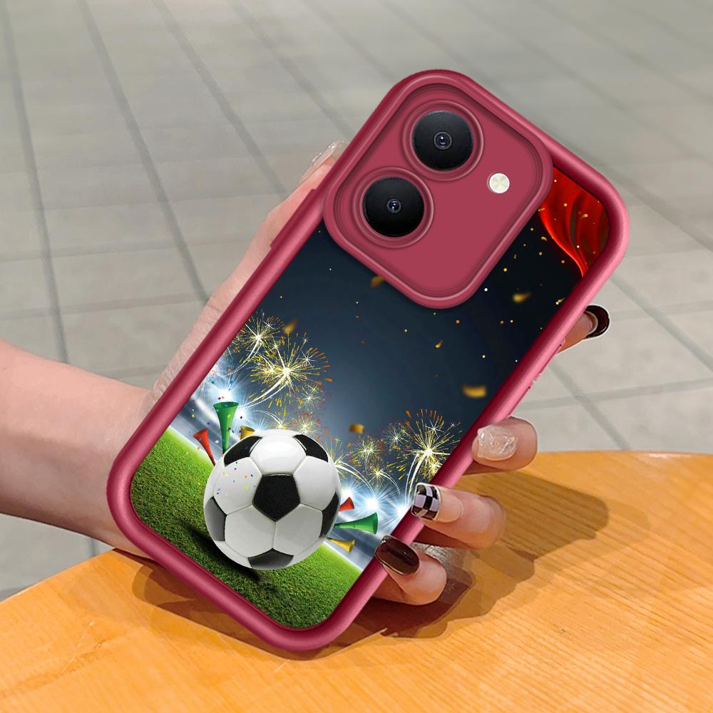 Měkký silikonový čtvercový žebříkový vzor tisku Pouzdro telefonu Plný kryt fotoaparátu Ochranné pryžové pouzdro odolné proti nárazům pro Vivo