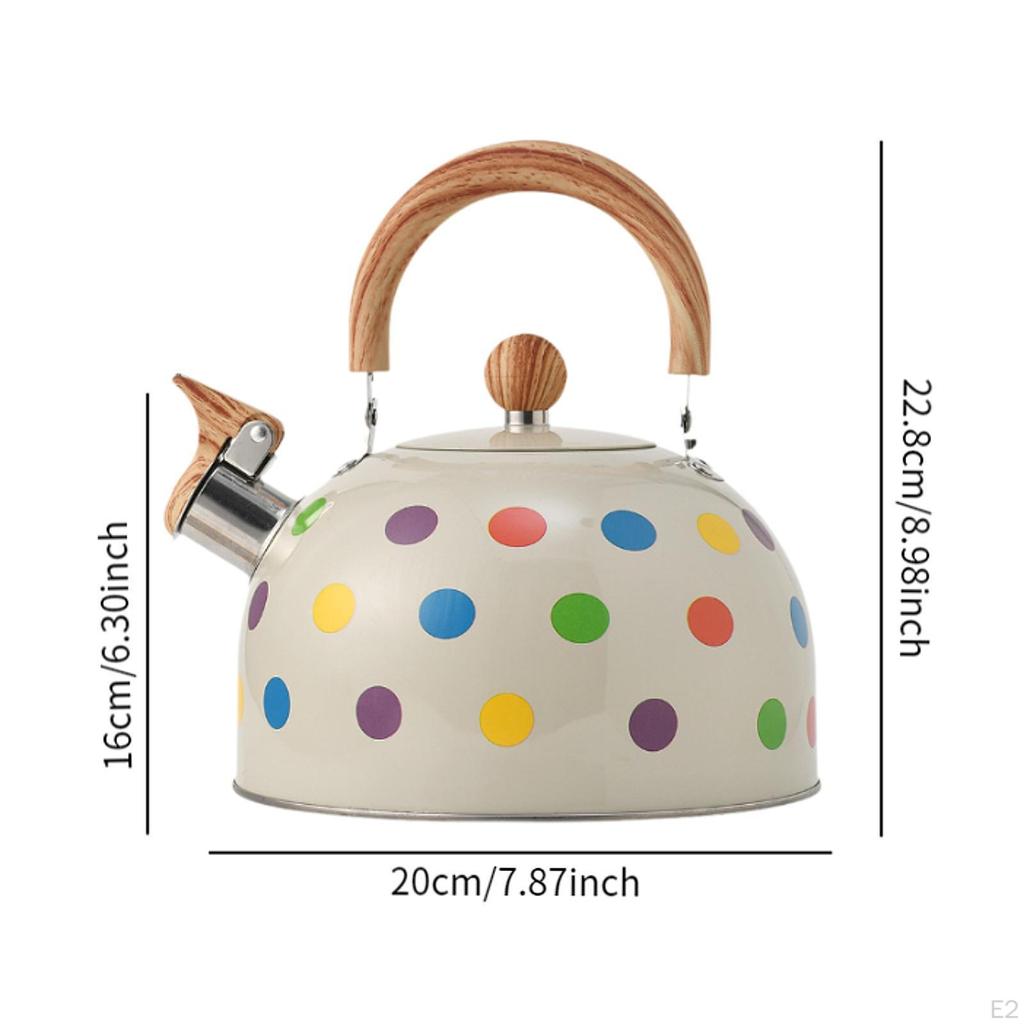 Whistling Kettle with Wooden Handle Multifunctional Stainless Steel Coffee Tea Whistle
