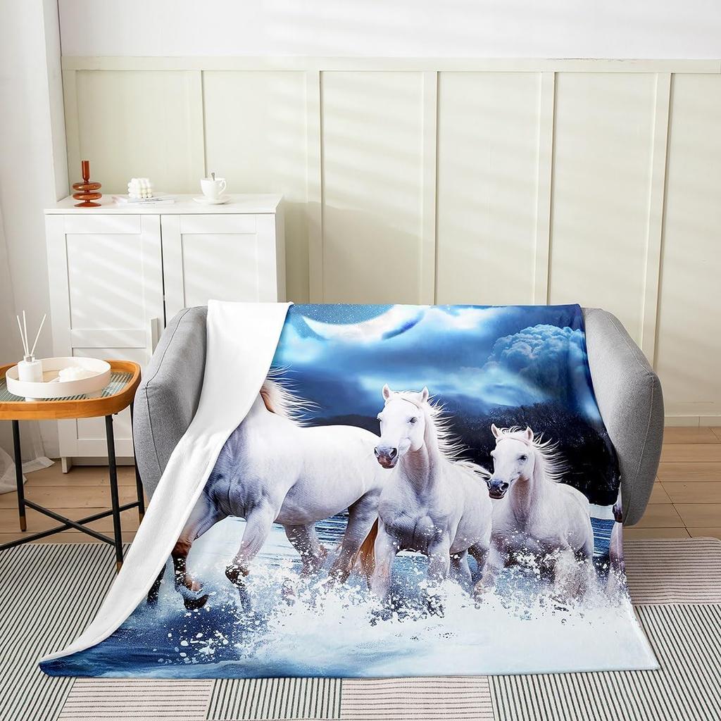 Japanese Style Soft Warm BlanketRainbow Butterfly Throw BlanketCherry Blossoms Fleece BlanketInk Painting Style Fuzzy Blanket