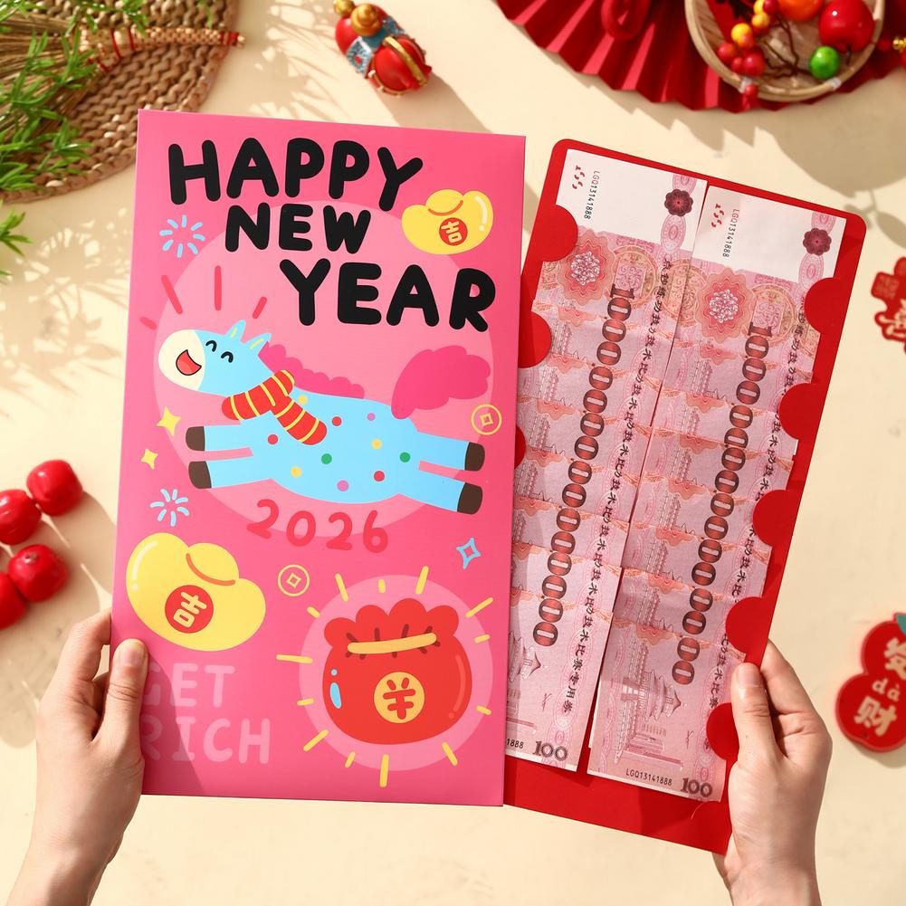 Chinese Traditional Suprise Extra-Large Hongbag New Year Red Envelope Birthday Creative Red Pouch Lucky Money Pouch 2026 New Yea