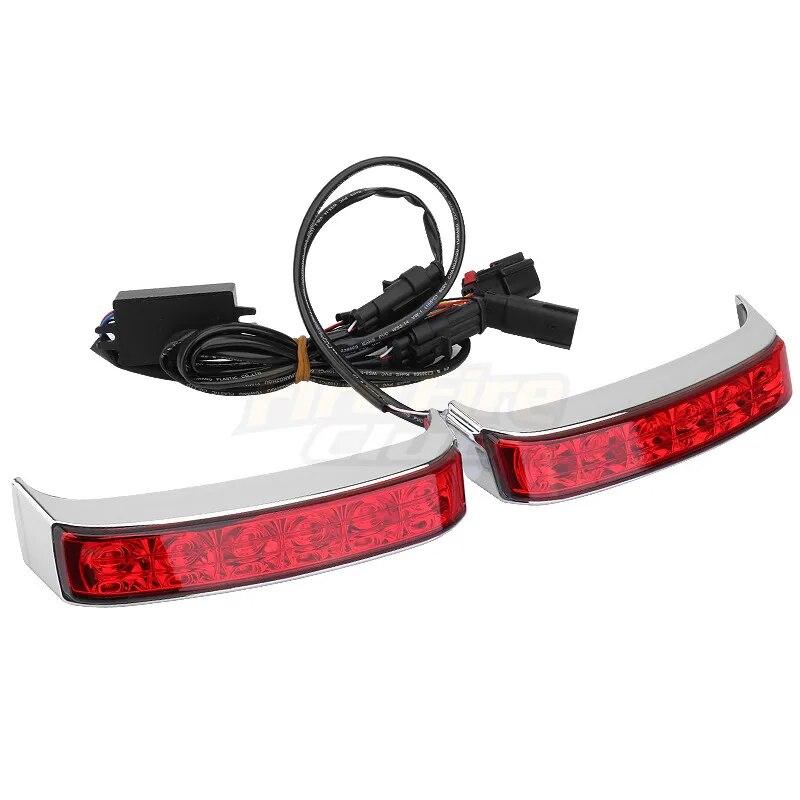 Moto LED Saddlebag Tail Run Brake Turn Signal Lights Lamp Rear Light Motorcycle For Harley Touring Street Glide Limited 14-21