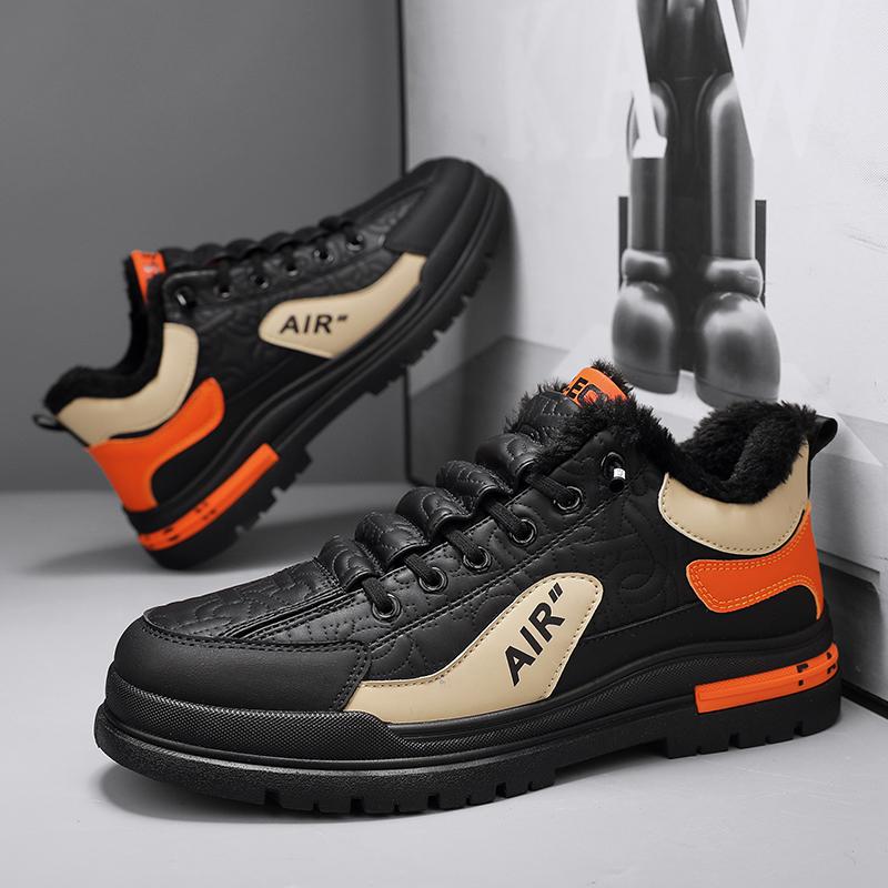 Men's Casual Sneakers Luxury Winter Shoes  Extra Warm Plush Winter Boots for Men Tennis Shoes, Skateboard, High-top Shoes