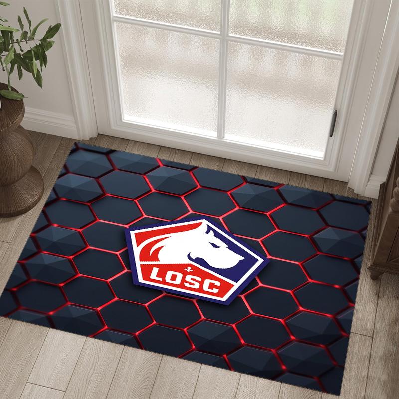 LOSC Lille FC Design Crystal Velvet Carpet Cozy Non?Slip Printed Rug For Bedroom Living Room Entrance