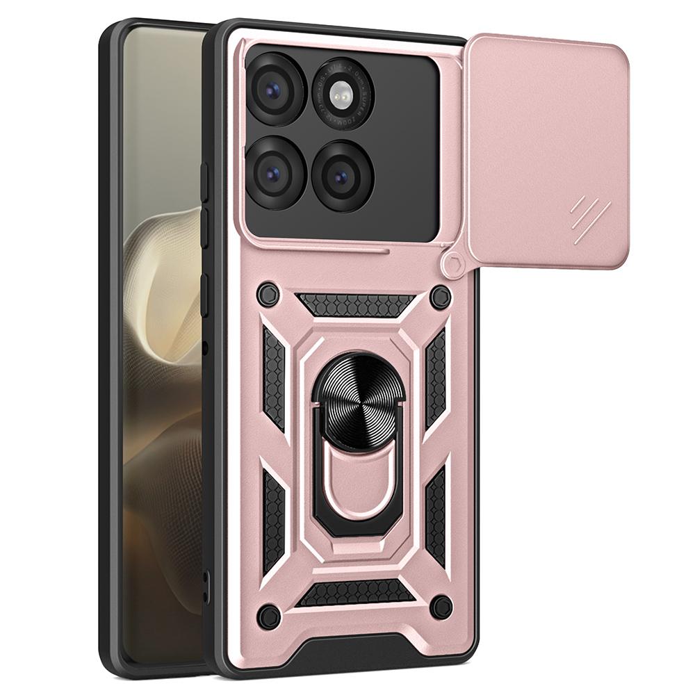 AMORUS For Motorola Edge 60 Pro 5G Case Kickstand PC+TPU Phone Cover with Camera Lens Slider