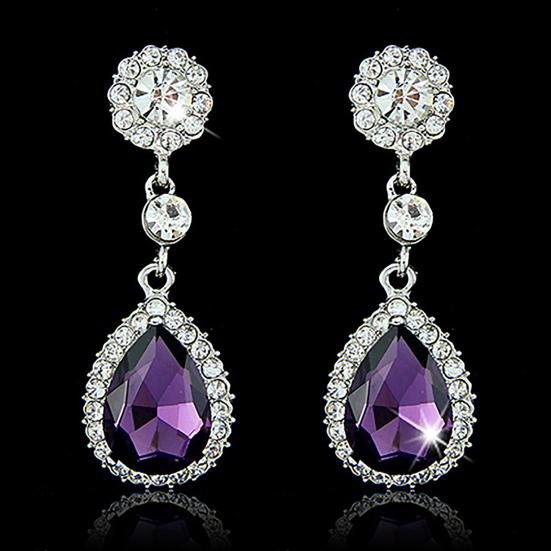 Women Luxury Water Drop Chandelier Earrings Rhinestone Ear Drops Jewelry for Daily Life