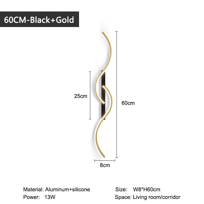 Black Gold LED Wall Lights for Bedroom Living Room Black Gold LED Wall Lamps Wall Sconce for Corridor Aisle AC85-265V