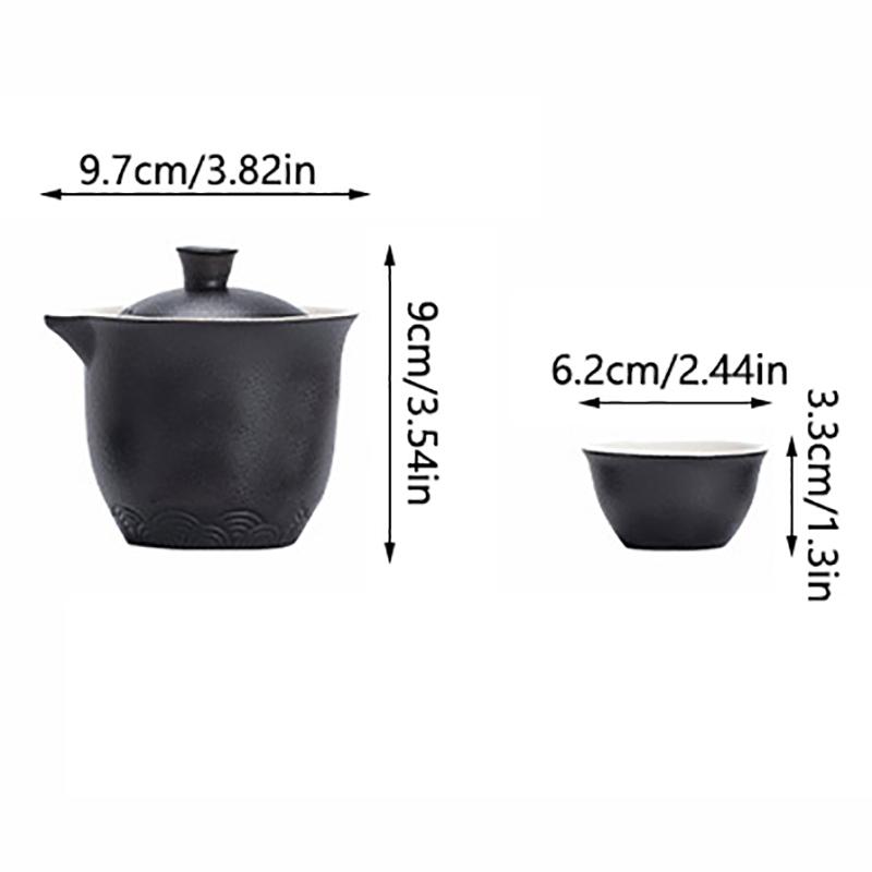 Chinese Style Travel Tea Set, Celadon Cover Bowl Small Set, One Pot, Three Cups, Fast Customer Cup, Portable Kung Fu Tea Maker