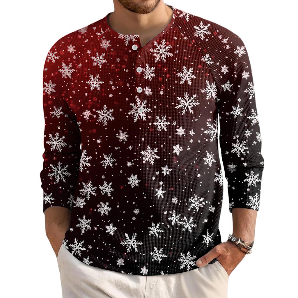 Men's Loose Casual Button Down Collar Long Sleeve Top