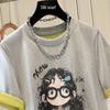 Women's Commuter Cartoon Sequin Round Neck Short Sleeve T-Shirt