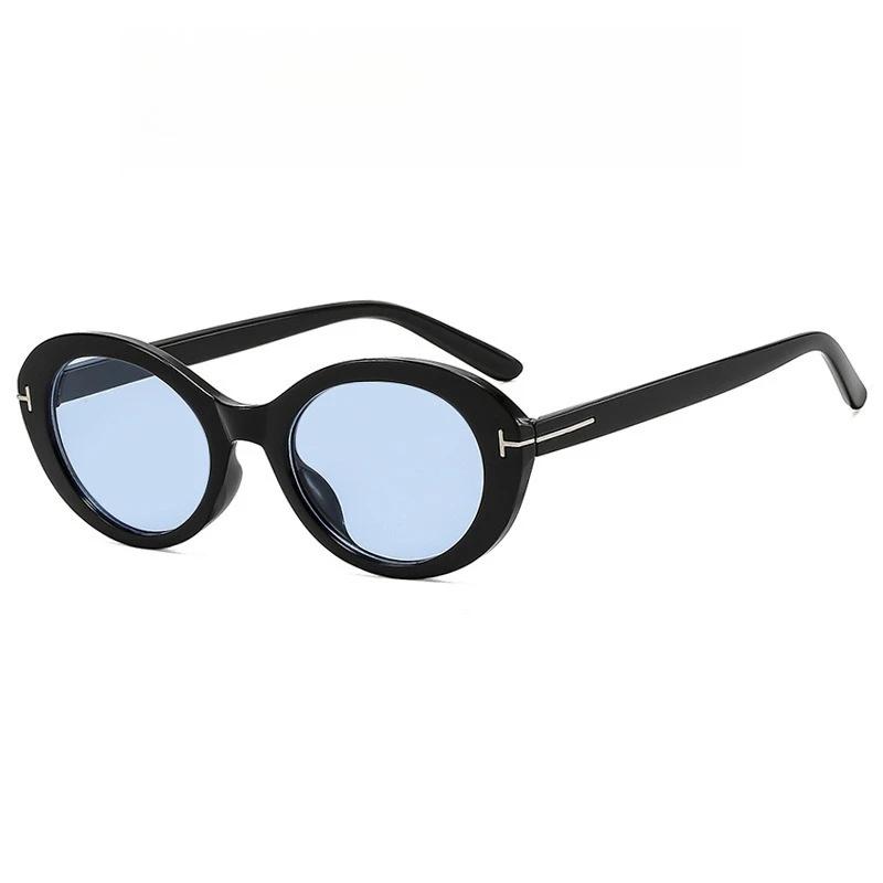 Retro Popular UV400 Sunglasses Classic Oval T-shaped Personality Street Photography Walk The Show Ultraviolet-proof Glasses