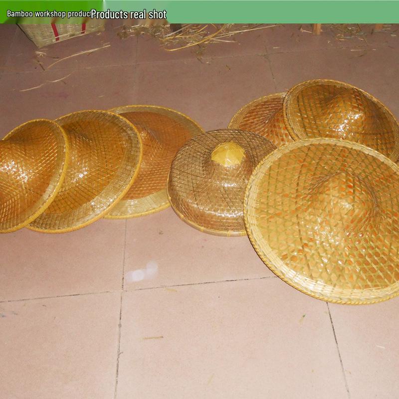 Bamboo Weaving Straw Sun Hat: Sun Protection, Farmer & Fishing Style, Magic Prop, Decorative Fisherman Hat.