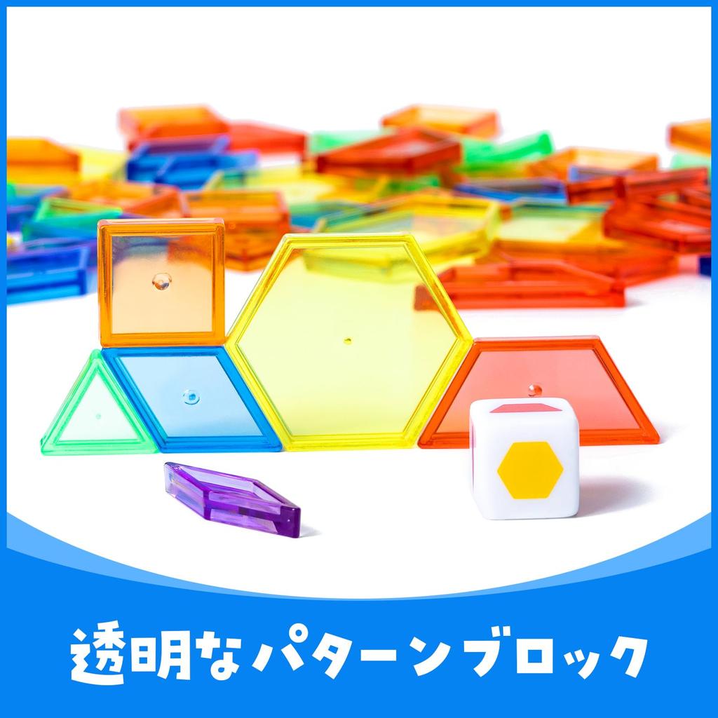 Odoorgames 140 Translucent Pattern Blocks - Educational Light Table Manipulators and Accessories - Fun and Engaging Geometric Shapes
