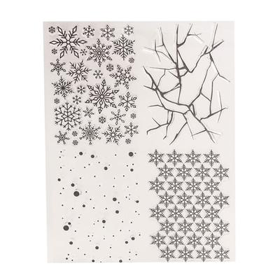 Snowflake Clear Stamp Transparent Seal Stamp Snowflake Pattern Silicone Stamp for Scrapbooking Card Making Decorations