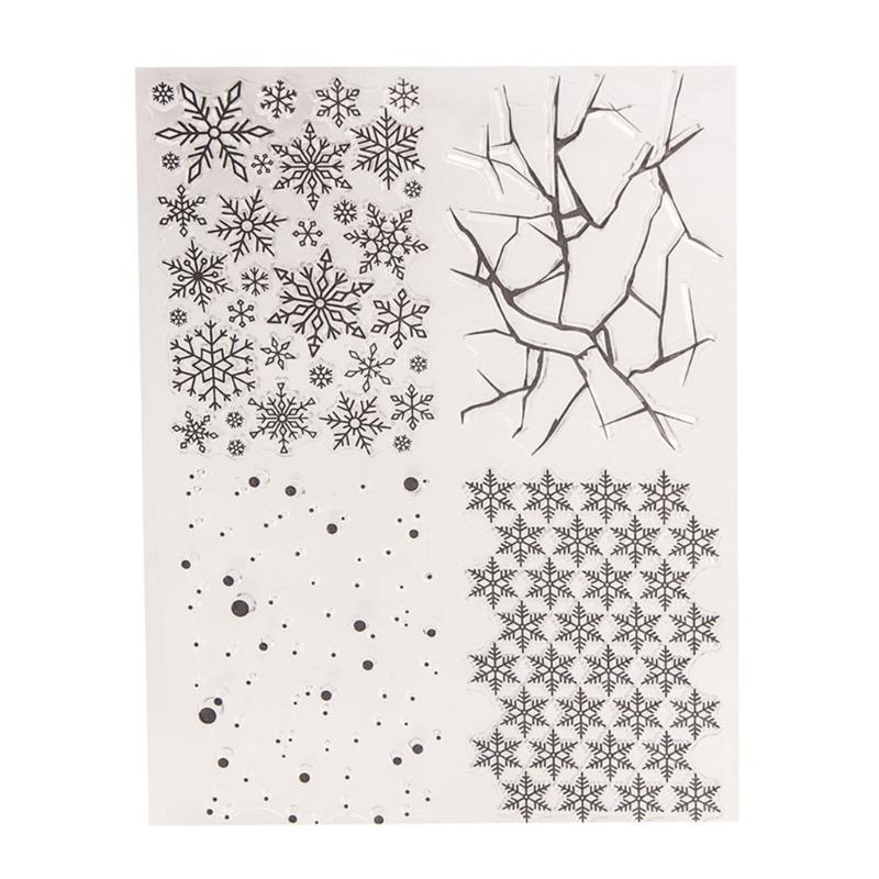 Snowflake Pattern Clear Stamp Transparent Stamp Silicone Stamp for Scrapbooking Album Journal Photo Card Decorations 1